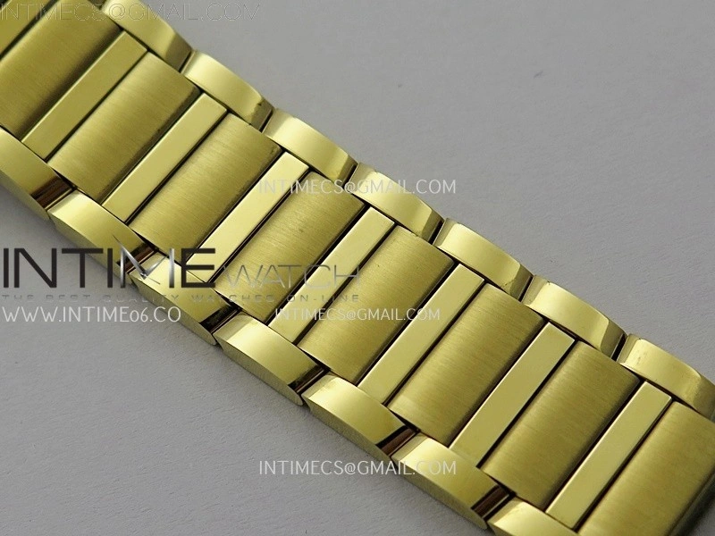 Tank Francaise Ladies 21.2mm YG 8848F 1:1 Best Edition Silver Dial on YG Bracelet Ronda Quartz V2